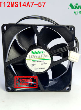 T80T12MS14A7-57全新原装NIDEC 8025/12V/0.32A 4线机柜散热风扇