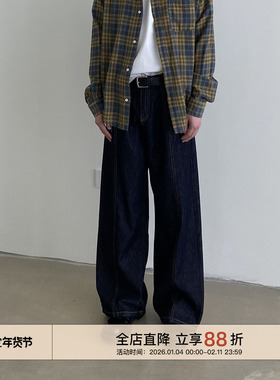 EMP Studio 美式复古窄版直筒阔腿牛仔裤男女Cleanfit休闲长裤