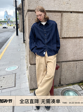 EMP 美式基础款纯色水洗宽松直筒休闲长裤男女Cleanfit纯棉阔腿裤