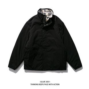 潮流街头青年上衣 日系双面穿夹克民族风国潮外套男女款 特价 冬装