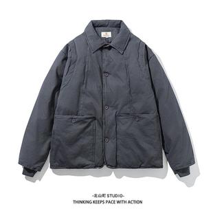 立体剪裁磨毛保暖棉服外套情侣宽松外套 日系潮流男士 EMP 冬装