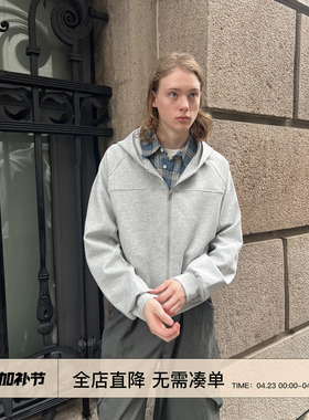 EMP重磅空气层短款BOXY连帽卫衣男女美式复古Cleanfit开衫外套