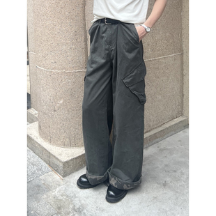 男女Cleanfit阔腿休闲长裤 EMP 裤 复古斜口袋设计宽松直筒工装 美式