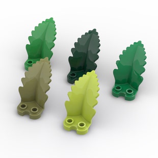 小颗粒积木MOC 5151 1x2 带弯曲直立叶片阔叶植物拼装玩具零配件