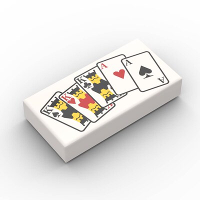 小颗粒积木MOC 3069bpr0098 px6 bpw1 82668 印刷扑克牌图案