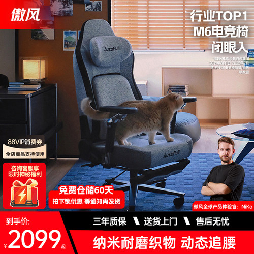 [耐猫抓]傲风M6猫抓椅电竞椅