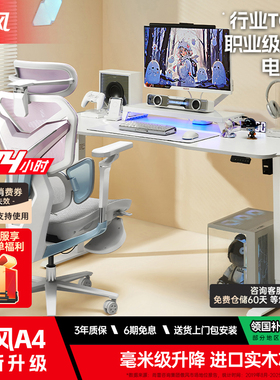 傲风A4 电竞桌椅套装电脑桌智能升降桌家用实木书桌台式办公桌子