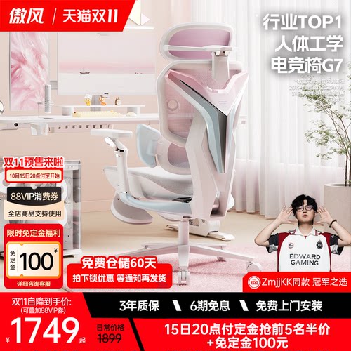 人体工学电竞椅 3区AUTO追腰 电竞樱花背甲