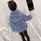 仿皮草 超洋气公主儿童加厚棉服中长款 女童毛毛外套秋冬装 2019新款