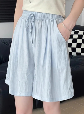 山本阔腿短裤女夏季新款薄款胖mm大码宽松高腰运动五分休闲热裤子