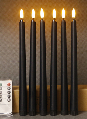 led遥控仿真长杆蜡烛黑色假蜡烛