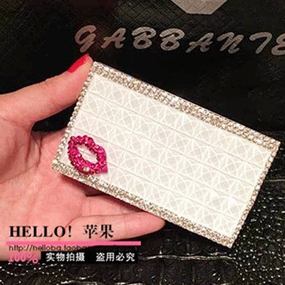 包邮新品镶钻加长水钻女士钻烟盒20支装红唇小花水晶创意礼物定制