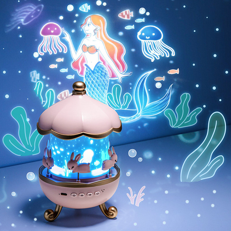 儿童星空投影氛围小夜灯卧室房间讲故事早教机女孩子玩具生日礼物