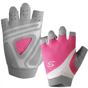 女生运动手套半指网眼撸铁防晒健身房打球羽毛球透气防滑跑步速干