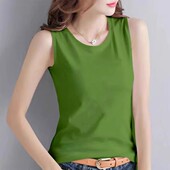 百搭宽松显瘦舒适内搭无袖 2025新款 纯棉背带背心女士时尚 T恤上衣