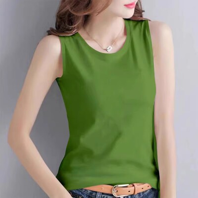 夏季新款纯棉简约纯色背心
