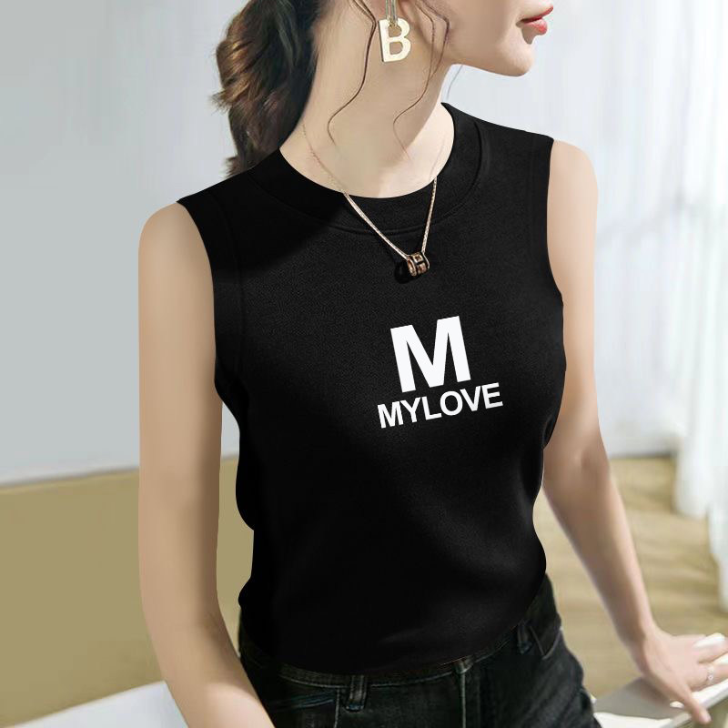 2025夏季新款莫代尔棉圆领背心女士修身显瘦百搭无袖薄款时尚上衣