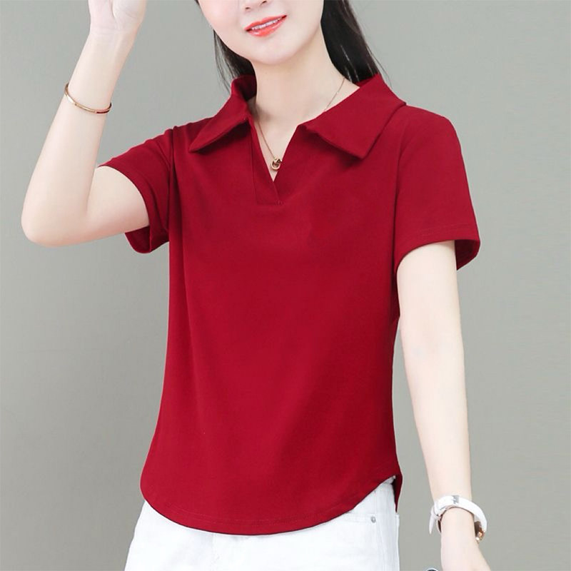 2025夏季新款纯棉短袖POLO衫宽松显瘦短款百搭时尚简约休闲上衣,女装/女士精品,POLO衫,淘宝优惠券,粉丝福利购,淘宝优惠卷