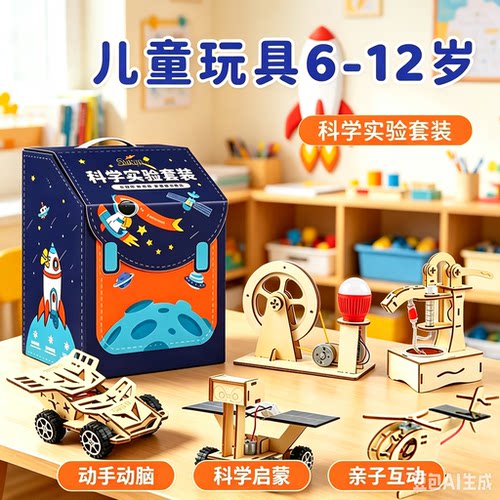 儿童木质科学实验拼装益智玩具