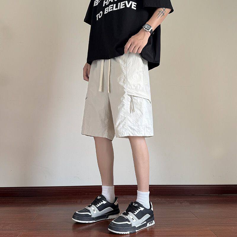 2025夏季冰丝男士短裤男款工装裤夏季宽松型男生运动休闲裤五分裤