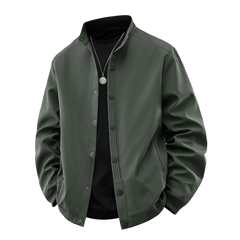 2025春秋季新款夹克男士韩版修身立领外套青年商务休闲休闲棒球服