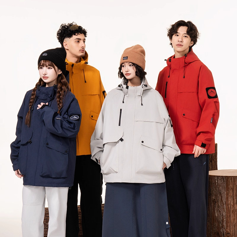 2025夹克男女同款春秋季山系户外宽松工装连帽防风防水上衣外套男,男装,夹克,淘宝优惠券,粉丝福利购,淘宝优惠卷