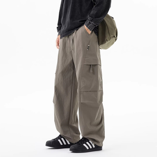 新款 潮流男女同款 潮牌宽松休闲裤 裤 男直筒大口袋工装 2025年秋冬季