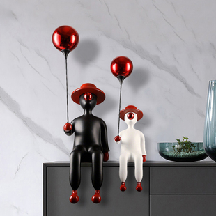 现代创意气球雕塑摆件客厅玄关柜电视柜落地展厅酒店售楼处装 饰品
