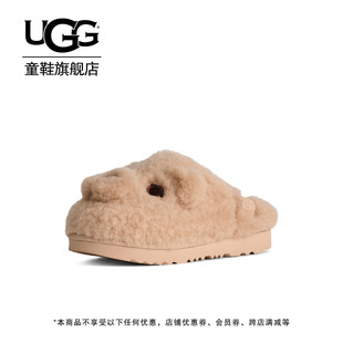 UGG童鞋春季新款可爱小狗毛毛拖鞋男女童羊皮毛包头拖1182850K