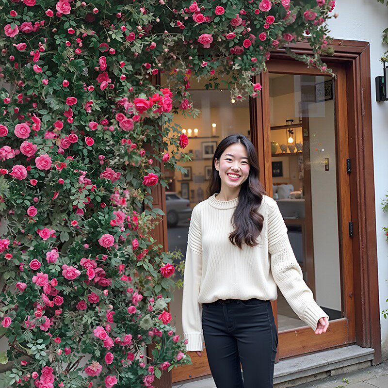 仿真玫瑰花网红打卡花墙瀑布