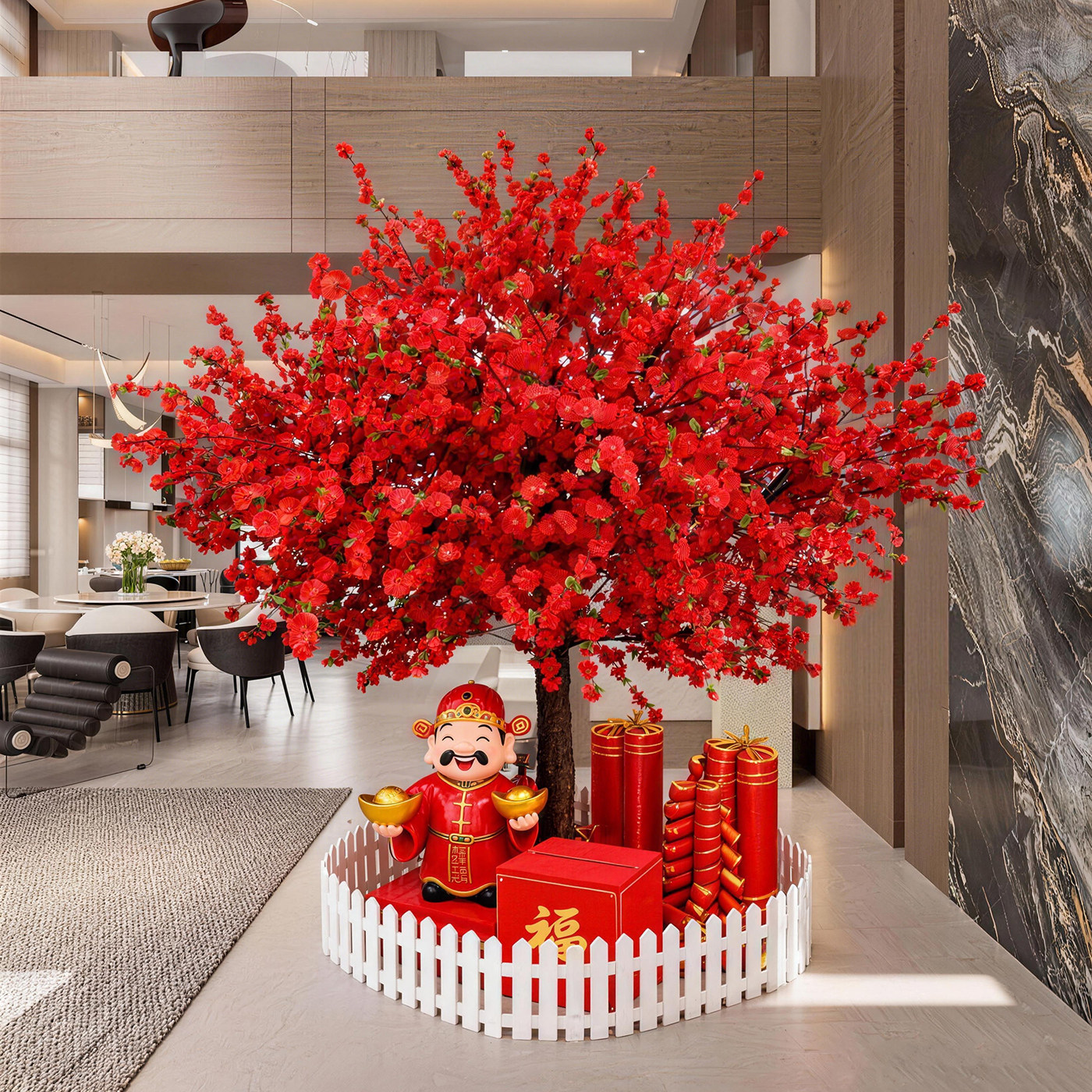 新年装饰品氛围场景布置2026仿真许愿树新年树春节元旦跨年摆件