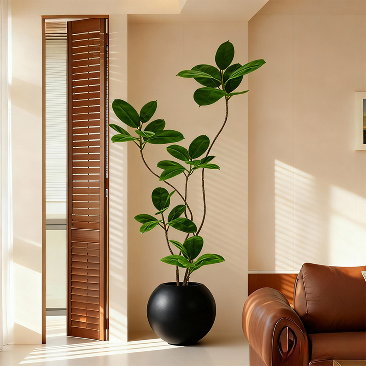 橡皮树仿真绿植假植物客厅中古风