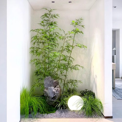 新中式仿真竹子造景装饰室