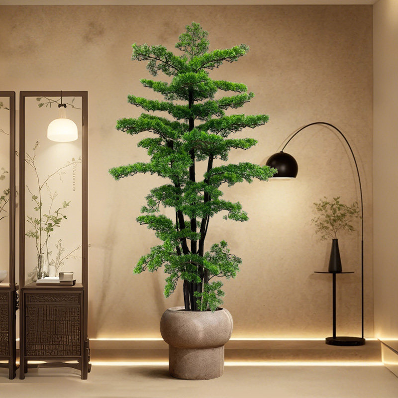 假绿植迎客松仿生植物室内图片