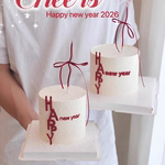 2026新年快乐简约跨年除夕插牌HAPPYnewyear亚克力蛋糕装饰插件