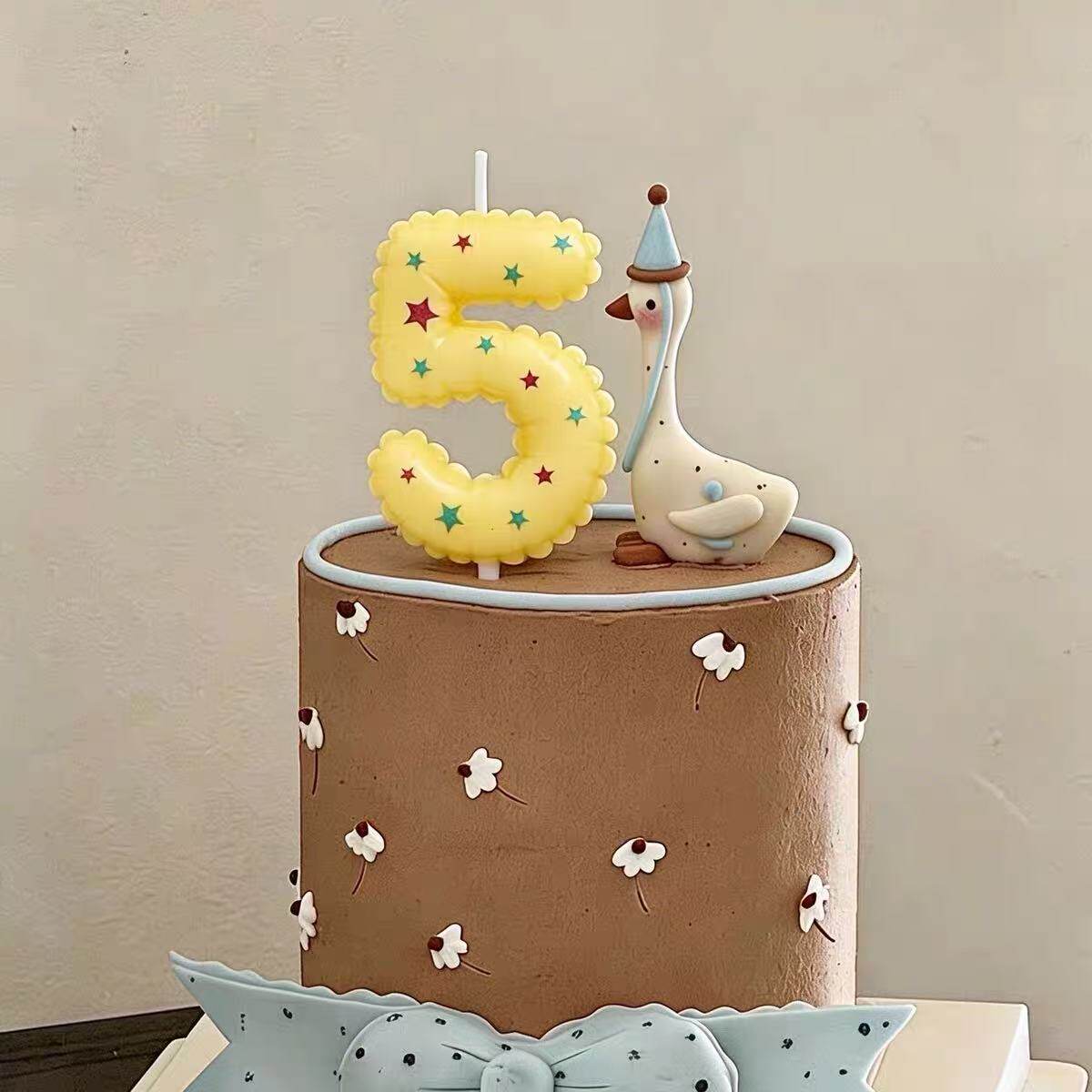 星星气球多巴胺蜡烛生日蛋糕派对装备插件生日周岁烘焙氛围感插件