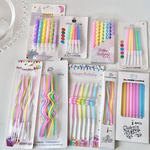 ins风马卡龙色彩色蜡烛插件