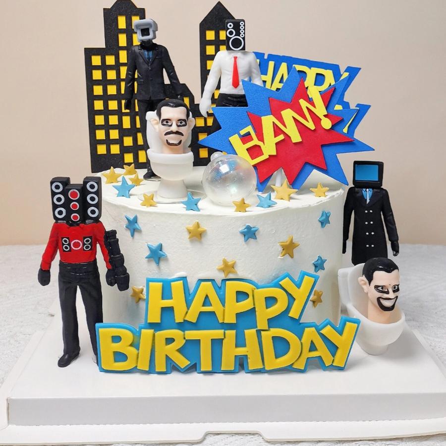 监控人大战马桶人玩具模型蛋糕装饰摆件电视人泰坦影响人手办摆件