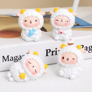 网红可爱小羊蛋糕装饰摆件白羊座羊咩咩女孩小白羊生日蛋糕摆件