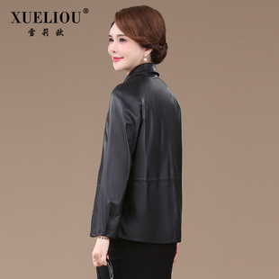 品牌正品真皮皮衣女2023新款海宁气质中年妈妈纯绵羊皮外套短款单