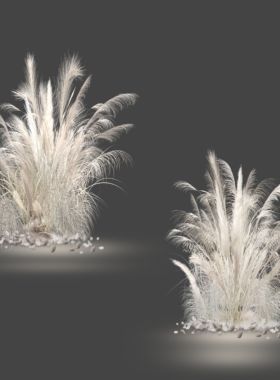 H303小众秋日婚礼红橙色花艺效果图psd素材芦苇白色芦苇婚礼