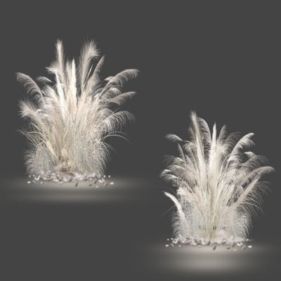 H303小众秋日婚礼红橙色花艺效果图psd素材芦苇白色芦苇婚礼