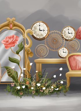 b478爱丽丝童话婚礼效果图素材psd分层文件童话婚礼效果图素材