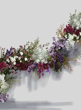 h468白绿紫色浆果色婚礼花门素材psd文件紫色小众户外室内设计