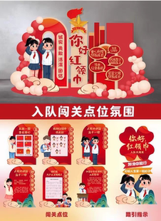 少年先锋队少先队少代会入队仪式闯关拍照背景海报展板美陈少先队