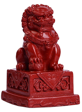 正品朱砂石狮子摆件紫金砂