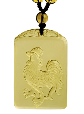 黄水晶吊坠十二生肖属鸡守护神
