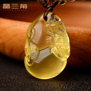 天然黄水晶葫芦貔貅吊坠男士招财皮丘福禄项链挂件女饰品情侣礼物