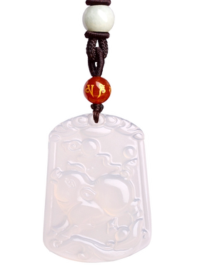 本命年属猪天然白玛瑙吊坠