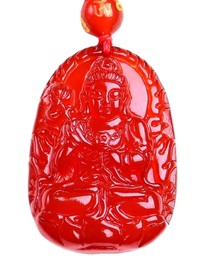 红玛瑙十二生肖本命年守护神吊坠